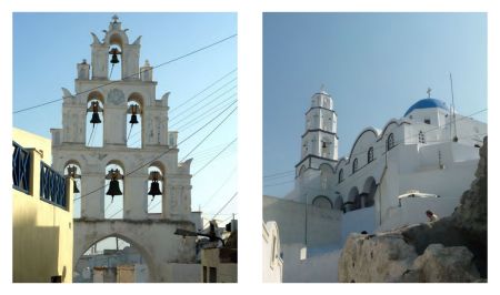 Page 30: Bell Tower in Pyrgos, Santorini / Page 31: Holy Trinity Church in Pyrgos