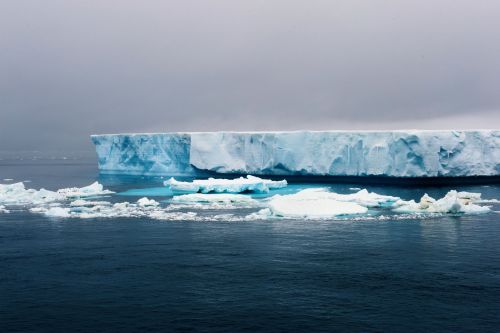 Landscapes/Icebergs and Pack ice - In Antarctic Sound between Brown Bluff and Hope Bay, Tabarin Peninsula: Exploring a '-berg' (Take: 1)
