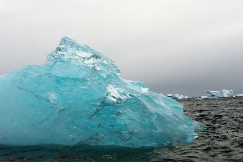Landscapes/Icebergs and Pack ice - Lemaire Channel-Pleneau Island: The glassy blue glow of a flipped iceberg