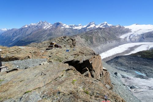Landscapes/Mountains - Switzerland, Zermatt: Plateau Rosa - glacier with small seasonal lake (zoom out more)